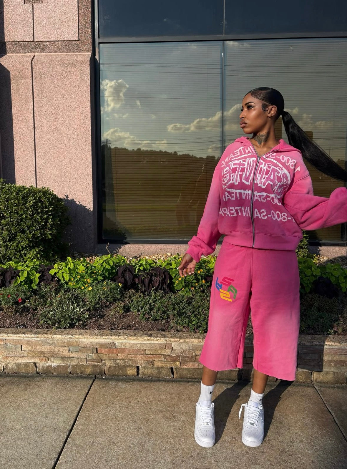 Pink Sweatshort Set