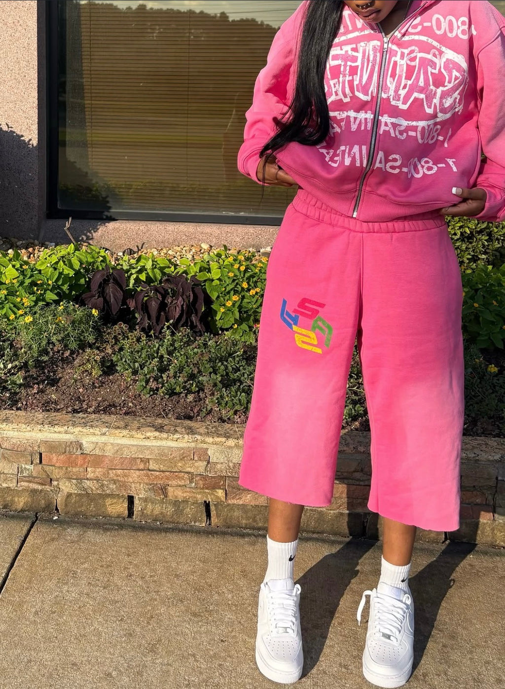 Pink Sweatshort Set