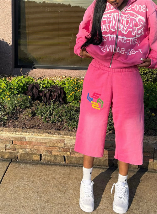 Pink Sweatshort Set