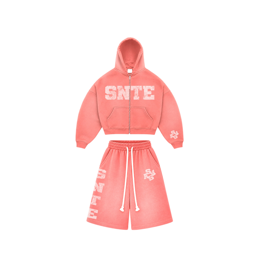 Salmon 3/4 Quarter Shorts Sets