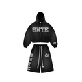 Black 3/4 Quarter Shorts Sets