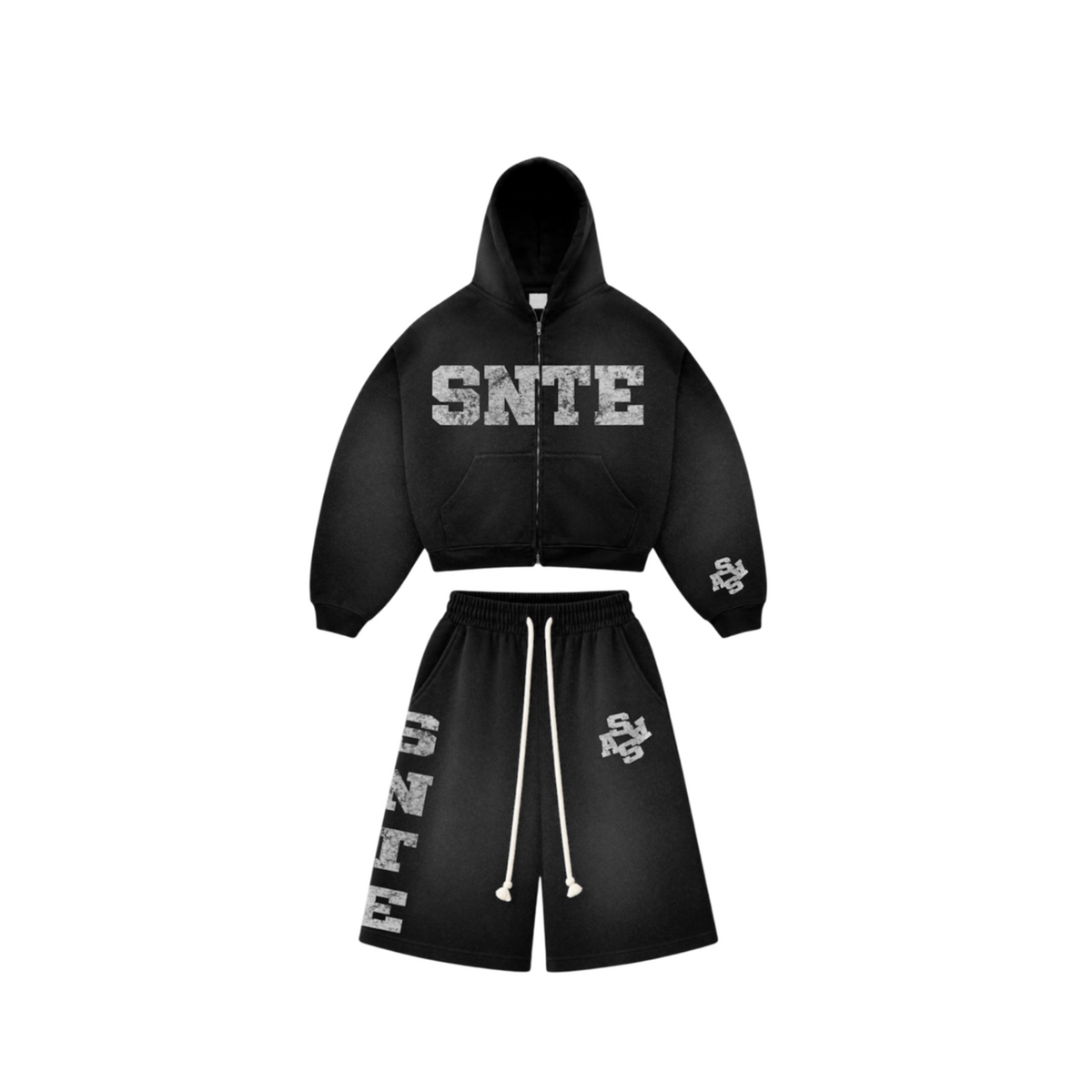 Black 3/4 Quarter Shorts Sets